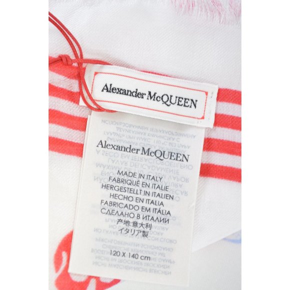 Alexander McQueen Pastel Modal BIKER SKULL Scarf - Picture 6 of 9